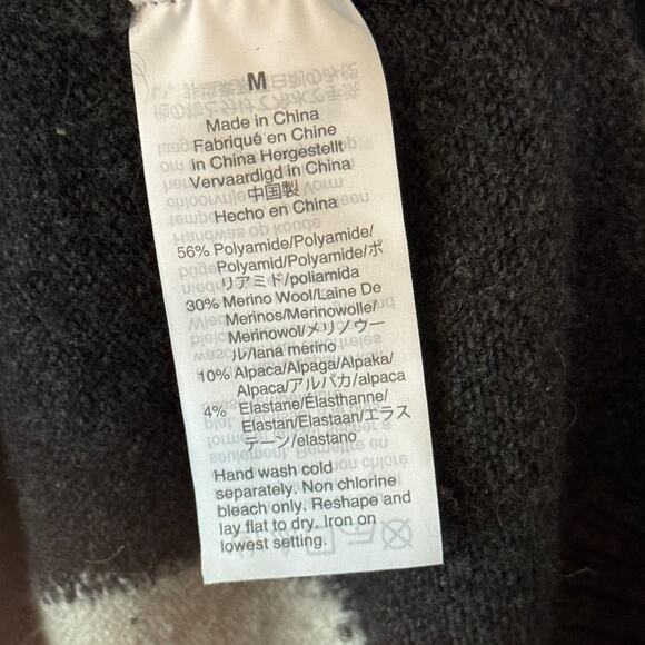 Madewell Wool Alpaca Blend Polka Dot Bartlett Coziest Yarn V-Neck Sweater size M - Picture 7 of 7